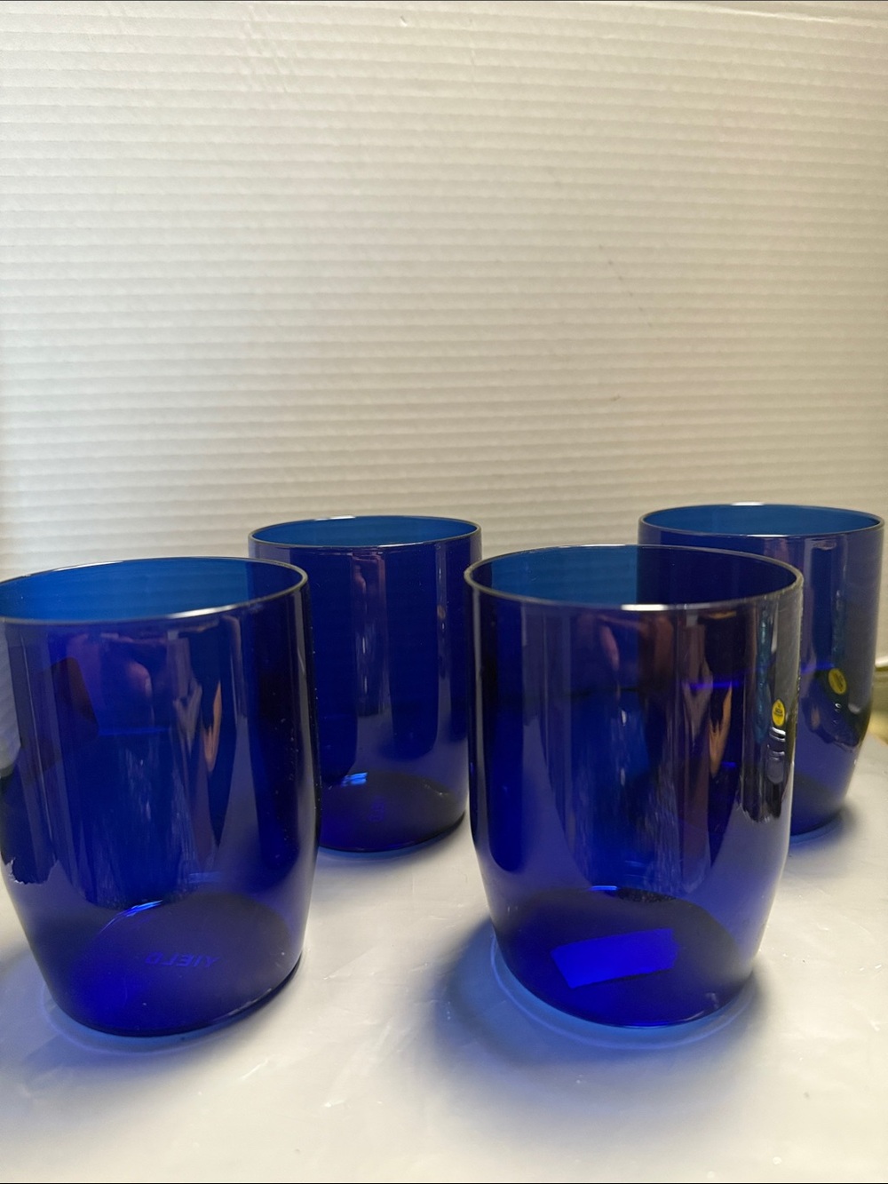 Set of 4 Cobalt Blue Glass Tumblers - Picture 1 of 2